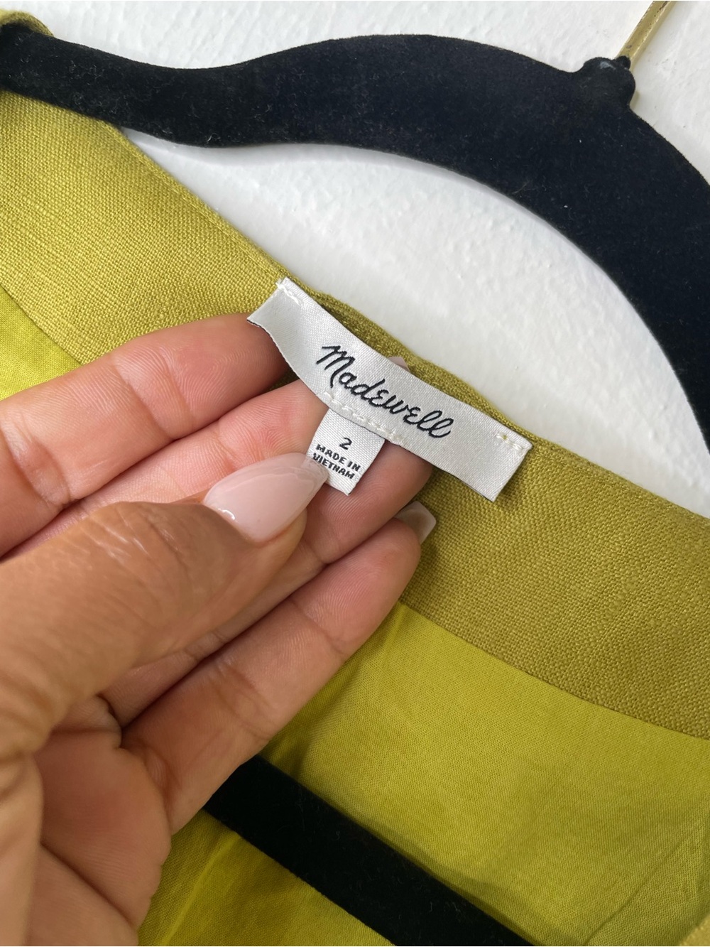 Madewell Lime Green Linen Button-Front Vest - Picture 2 of 6